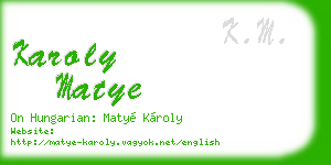 karoly matye business card